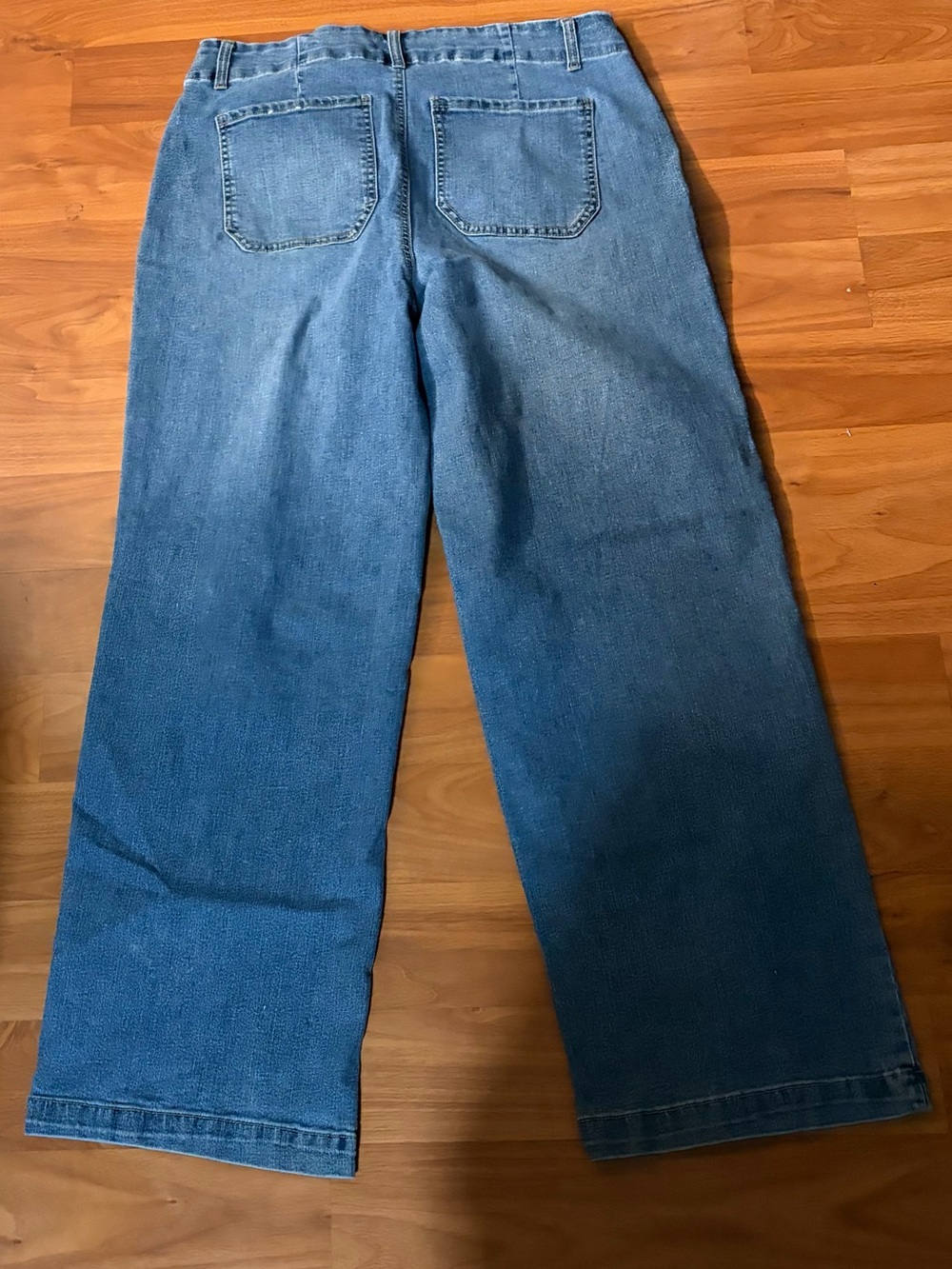 Marc New York Wide-Leg Jeans in Medium Blue Denim